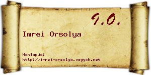 Imrei Orsolya névjegykártya